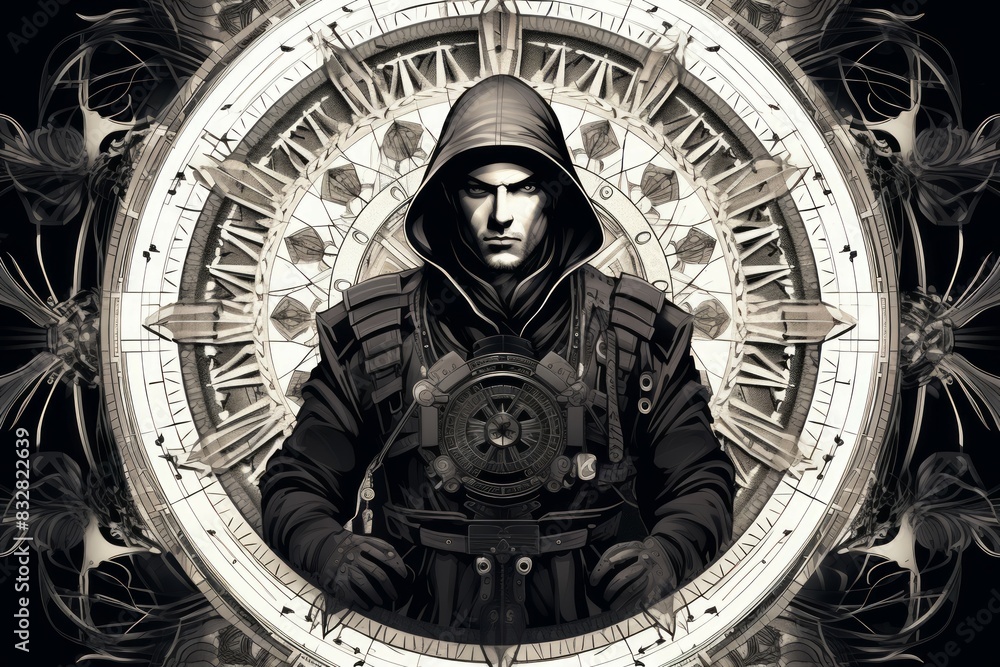 Canvas Prints a relentless and skilled bounty hunter, tracking down and capturing fugitives with ruthless efficien