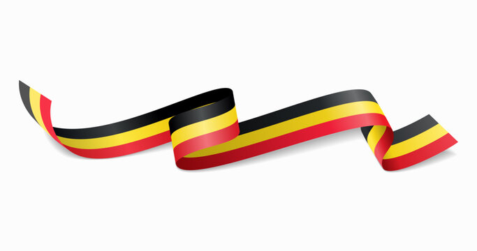 Belgian flag wavy abstract background. Vector illustration.