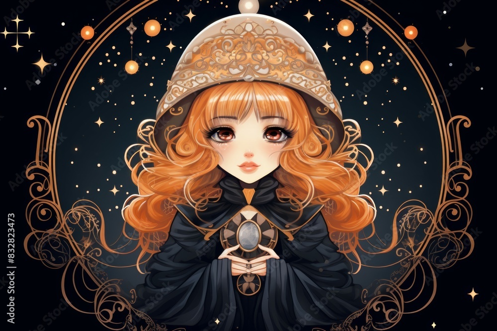 Wall mural a wise and revered oracle, gifted with prophetic visions and cosmic insight. - generative ai