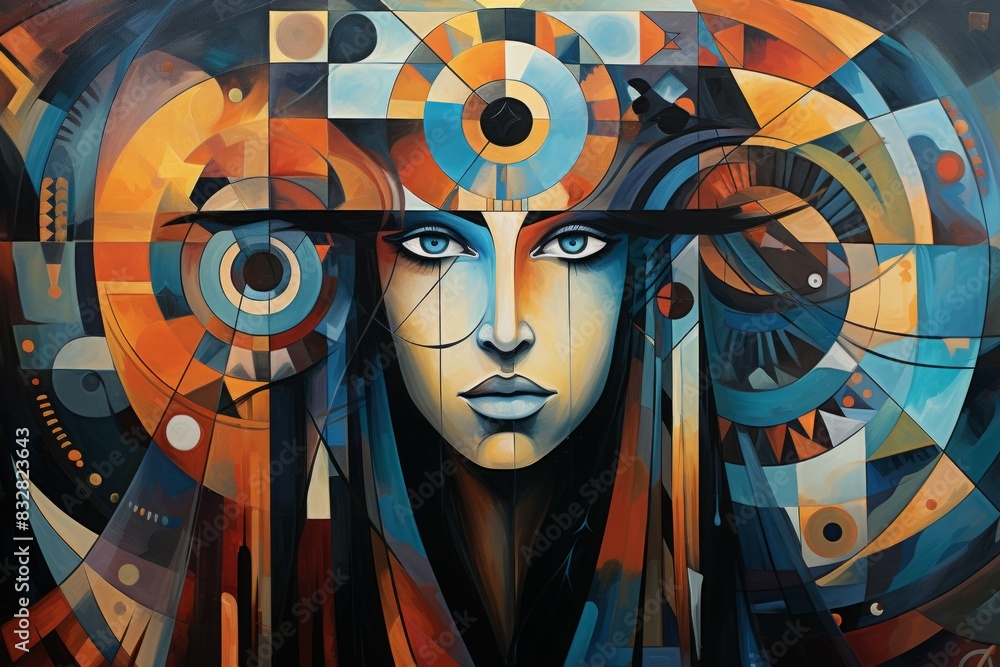 Wall mural a wise and revered oracle, gifted with prophetic visions and cosmic insight. - generative ai