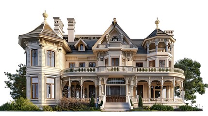 Large white house with a lot of windows and a big front porch.