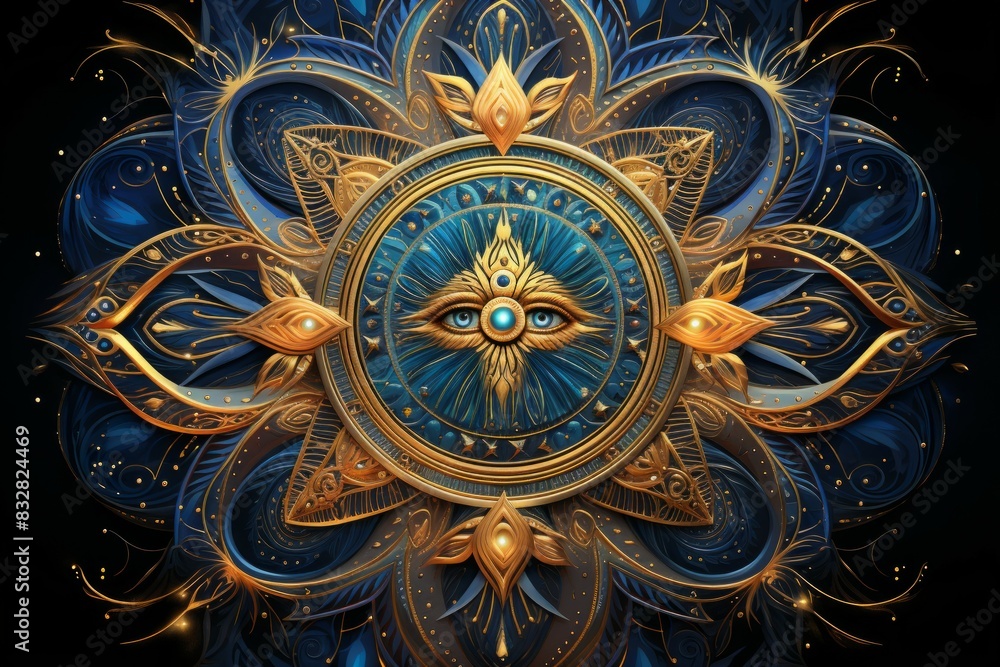 Wall mural a wise and revered oracle, gifted with prophetic visions and cosmic insight. - generative ai