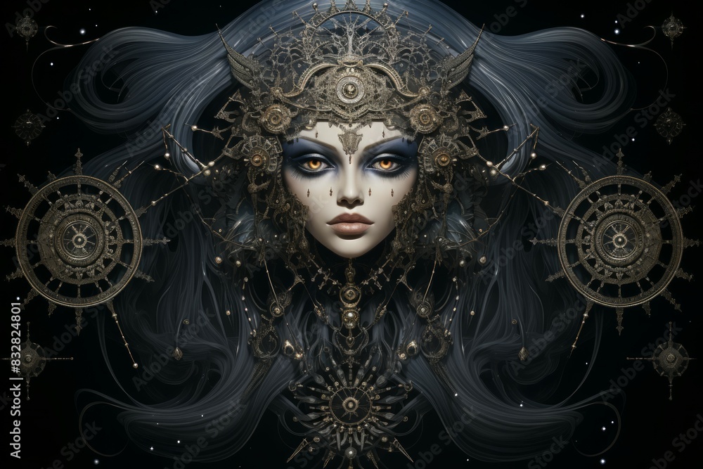 Wall mural a wise and revered oracle, gifted with prophetic visions and cosmic insight. - generative ai