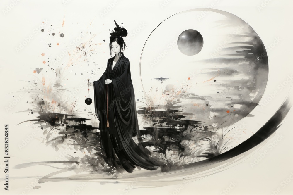Wall mural a wise and revered oracle, gifted with prophetic visions and cosmic insight. - generative ai