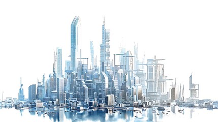 Fototapeta premium The majestic metropolis stands tall, its towering skyscrapers reaching for the heavens.