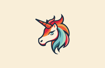 Fototapeta premium Unicorn logo design template vector illustration