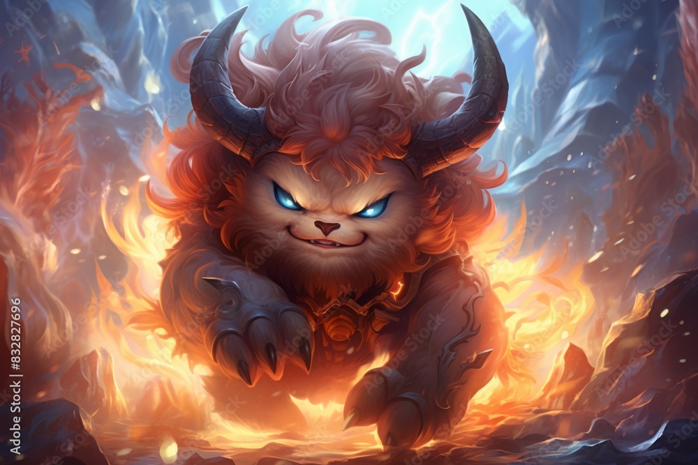 Wall mural a fearless and mighty berserker, unleashing devastating attacks with unbridled fury. - generative ai
