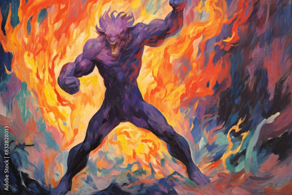 Wall mural a fearless and mighty berserker, unleashing devastating attacks with unbridled fury. - generative ai