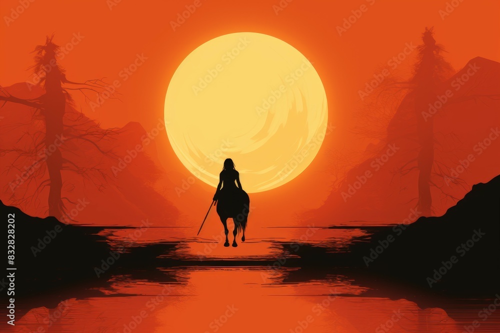 Wall mural a fearless and mighty berserker, unleashing devastating attacks with unbridled fury. - generative ai