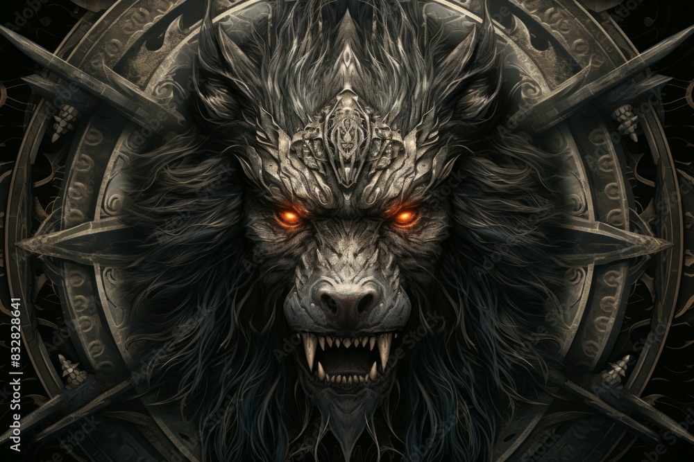 Wall mural a fearless and mighty berserker, unleashing devastating attacks with unbridled fury. - generative ai