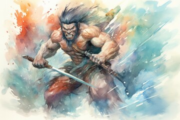 A fearless and mighty berserker, unleashing devastating attacks with unbridled fury. - Generative AI