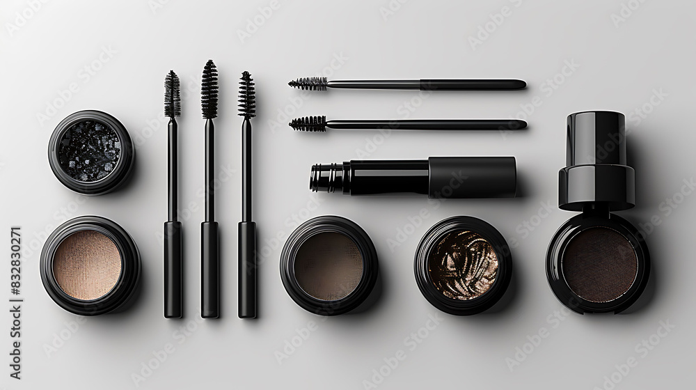 Sticker eyebrow gel mockup arranged neatly for product presentation