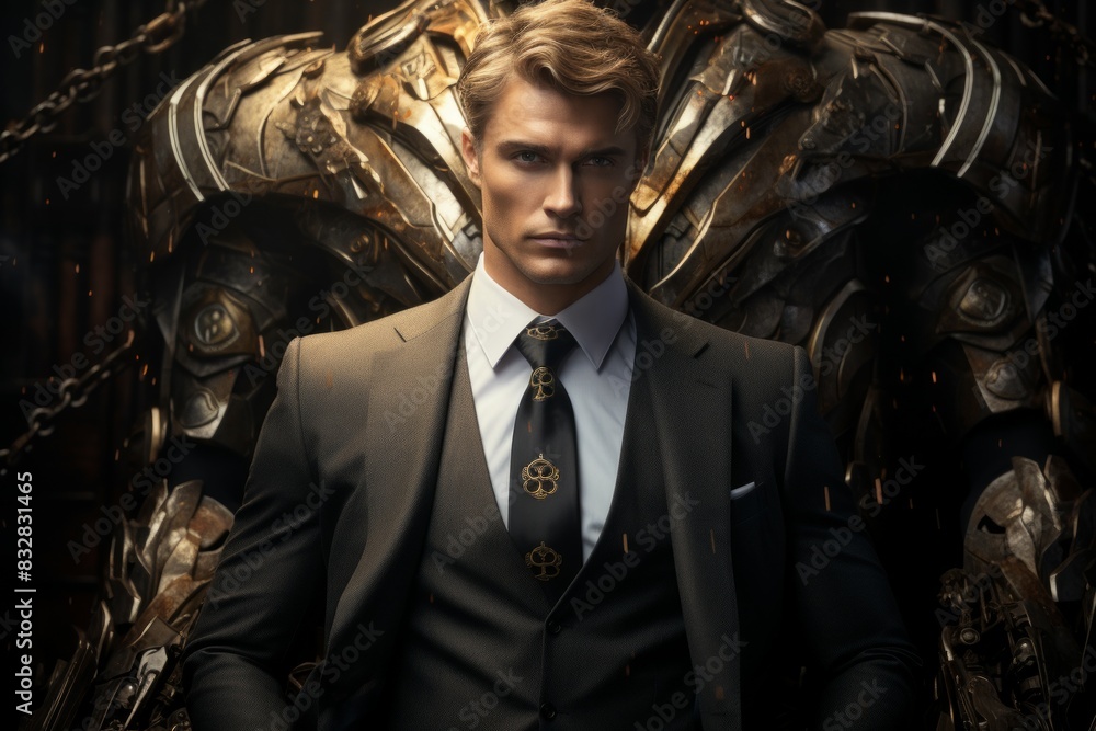 Wall mural a virtuous and steadfast paladin, upholding justice and combating evil with unwavering resolve. - ge