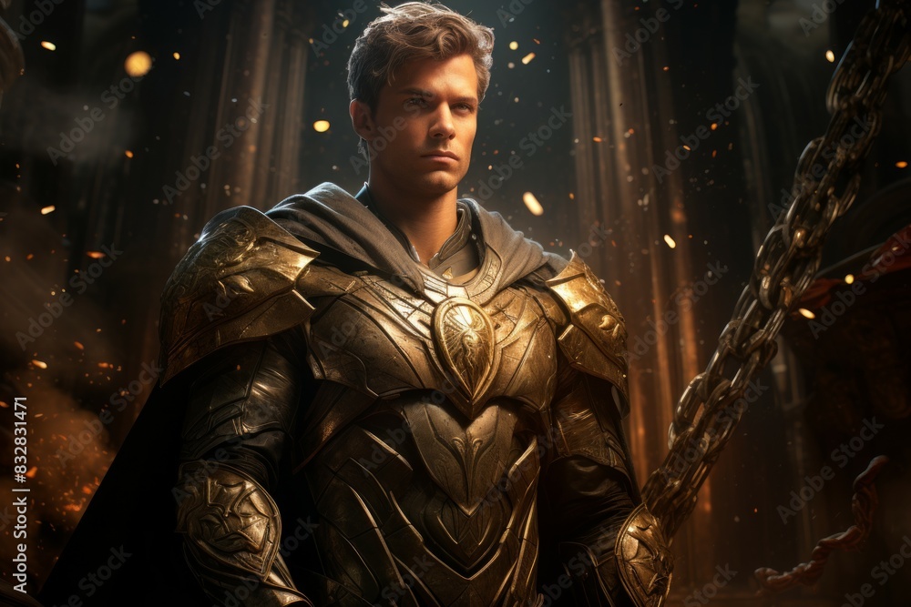 Wall mural a virtuous and steadfast paladin, upholding justice and combating evil with unwavering resolve. - ge
