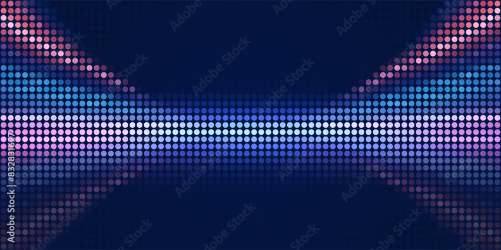 Poster digital technology background. digital data dots blue pattern pixel background