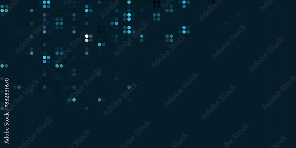 Poster abstract circle halftone background blue and green dotted texture ,dark blue background with space. 