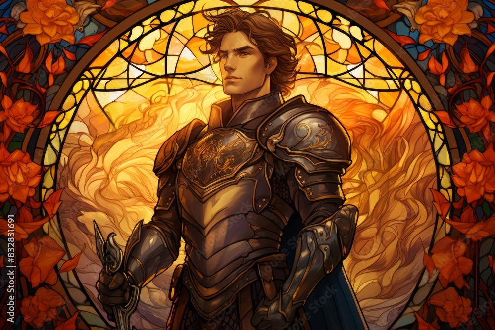 Wall mural a virtuous and steadfast paladin, upholding justice and combating evil with unwavering resolve. - ge