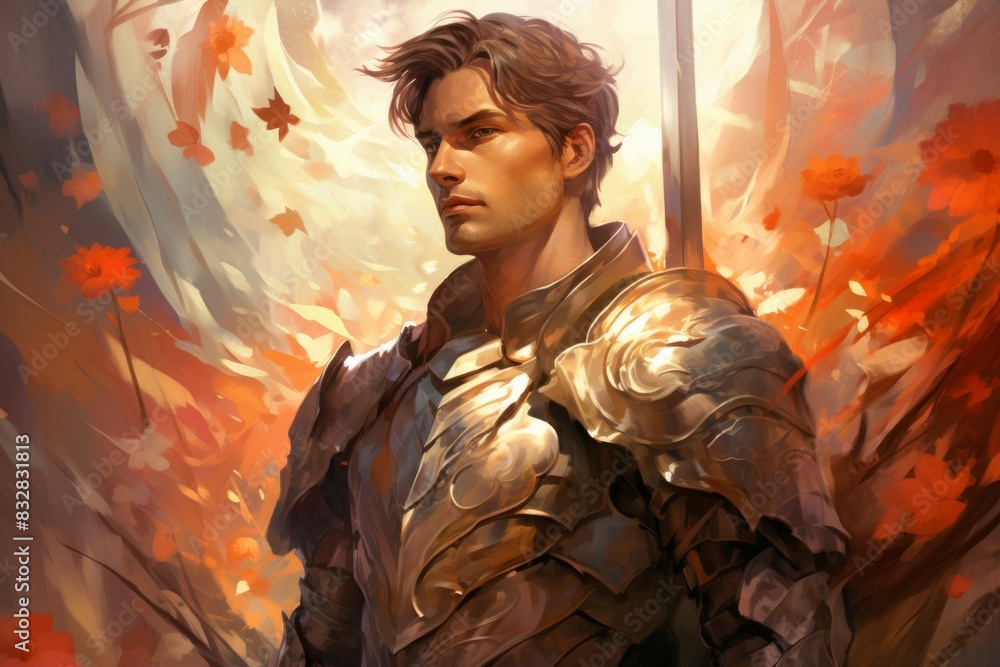 Wall mural a virtuous and steadfast paladin, upholding justice and combating evil with unwavering resolve. - ge