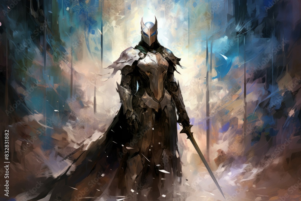 Wall mural a virtuous and steadfast paladin, upholding justice and combating evil with unwavering resolve. - ge