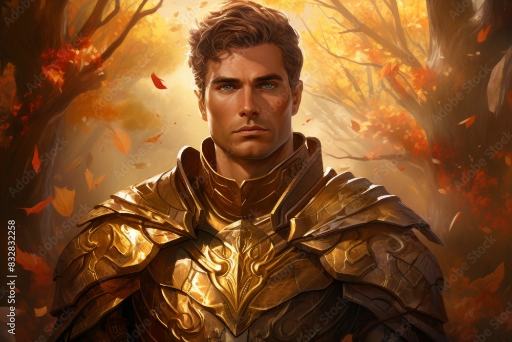 Wall mural a virtuous and steadfast paladin, upholding justice and combating evil with unwavering resolve. - ge