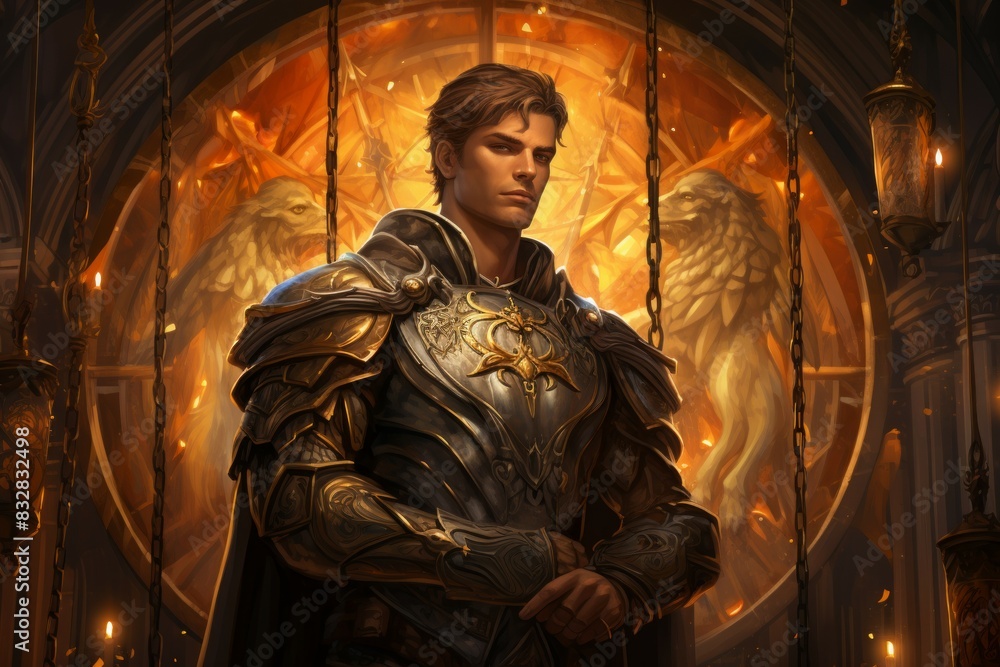 Wall mural a virtuous and steadfast paladin, upholding justice and combating evil with unwavering resolve. - ge