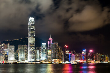 Hong kong skyline at night