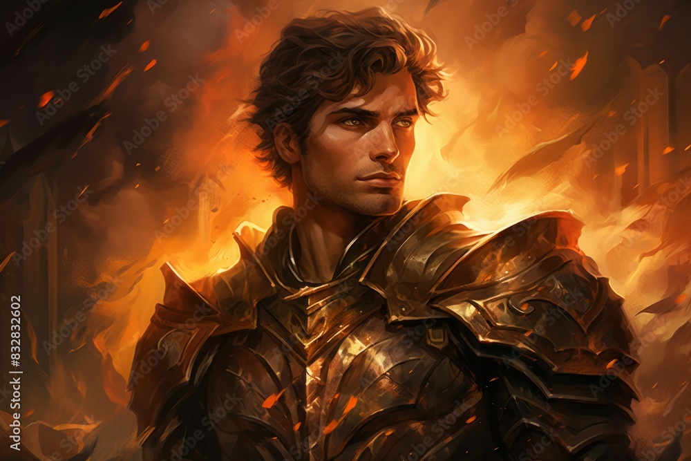 Wall mural a virtuous and steadfast paladin, upholding justice and combating evil with unwavering resolve. - ge