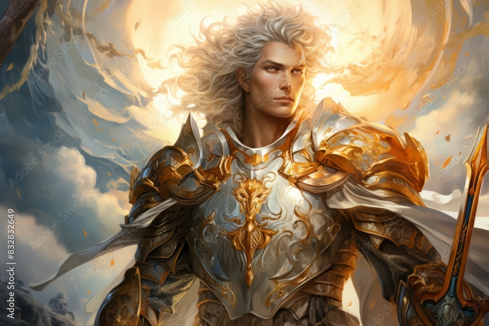 Canvas Prints a virtuous and steadfast paladin, upholding justice and combating evil with unwavering resolve. - ge