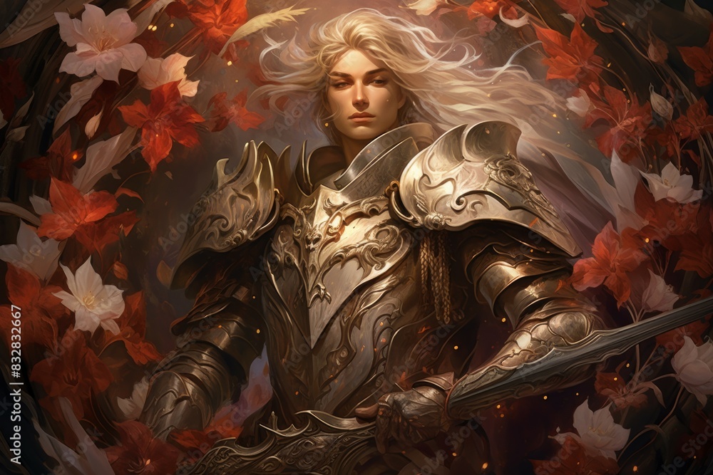 Wall mural a virtuous and steadfast paladin, upholding justice and combating evil with unwavering resolve. - ge