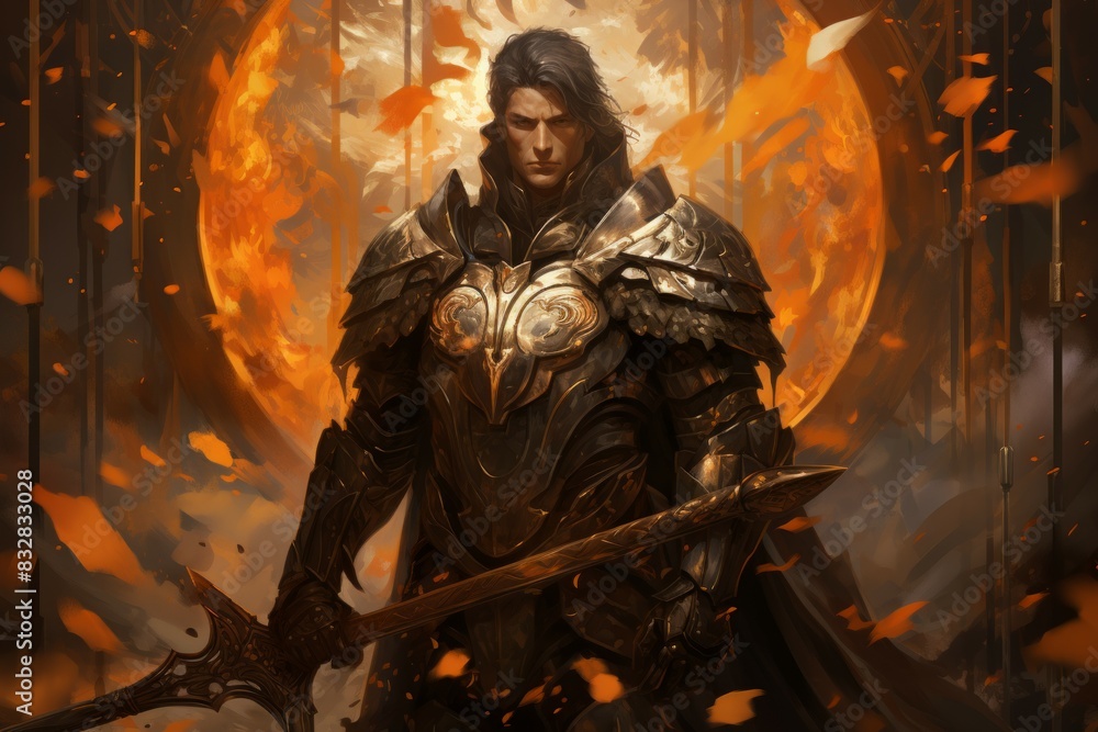 Canvas Prints a virtuous and steadfast paladin, upholding justice and combating evil with unwavering resolve. - ge