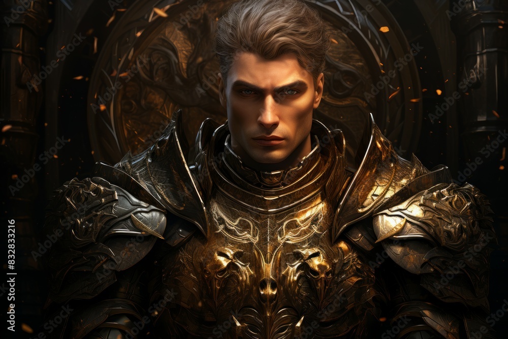 Wall mural a virtuous and steadfast paladin, upholding justice and combating evil with unwavering resolve. - ge