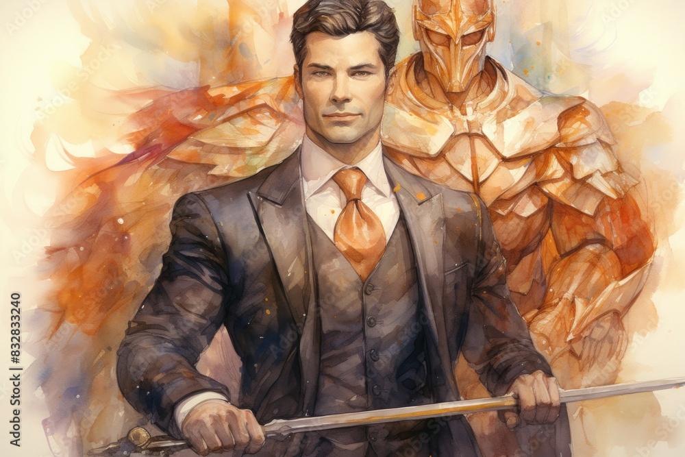 Wall mural a virtuous and steadfast paladin, upholding justice and combating evil with unwavering resolve. - ge