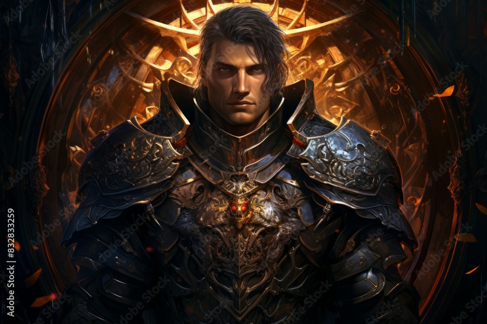 Wall mural a virtuous and steadfast paladin, upholding justice and combating evil with unwavering resolve. - ge