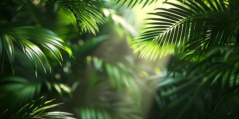 Sunlight filtering through the dense foliage of a tropical forest.