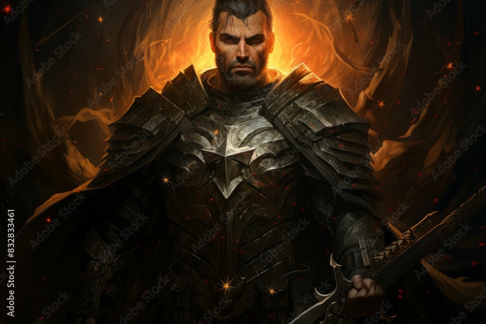 Canvas Prints a virtuous and steadfast paladin, upholding justice and combating evil with unwavering resolve. - ge