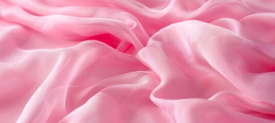 Fototapeta premium Chic soft pink backdrop with graceful flowing fabric pattern in the center for a stylish touch