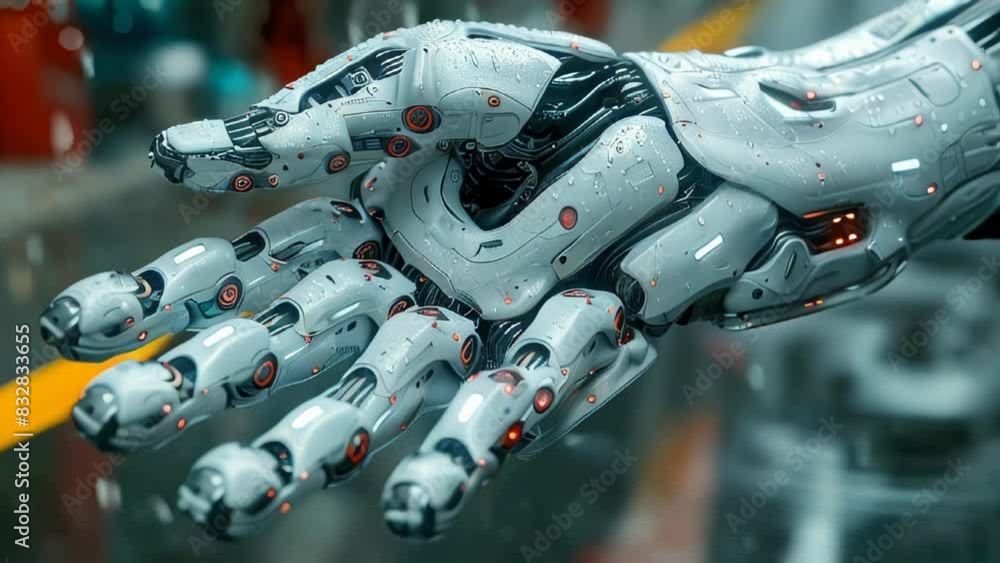 Poster robotic process automation system with artificial intelligence robot hand and finger,robo advisor, b