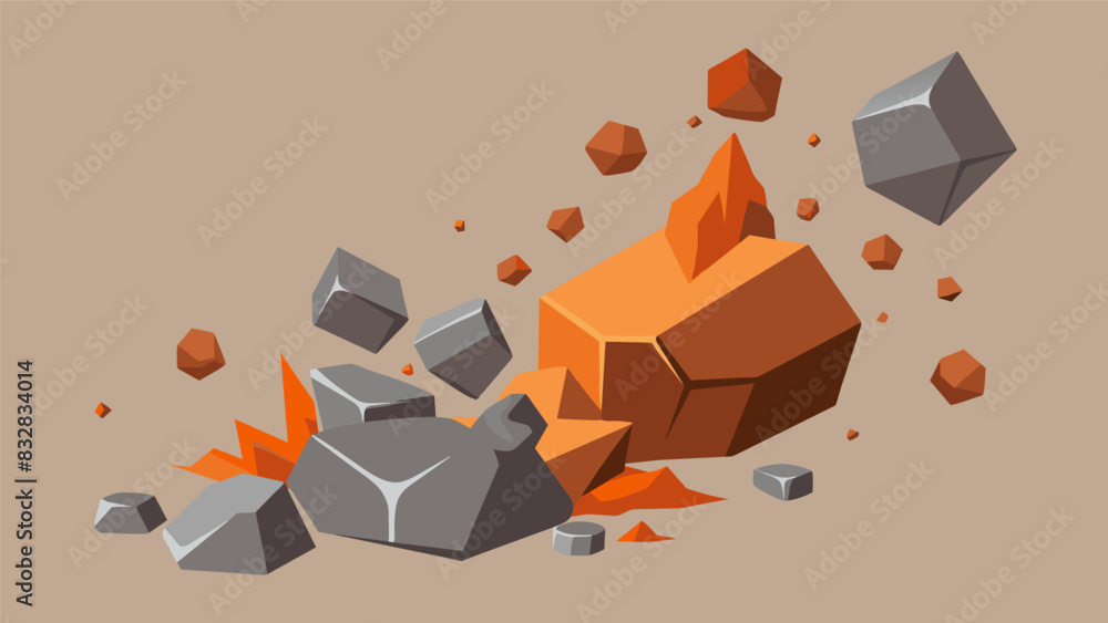 Poster rough and uneven chunks of clay being transformed into smooth and polished pieces symbolizing the tr
