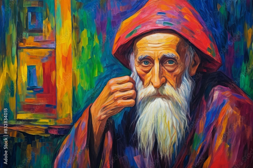 Canvas Prints a mysterious and enigmatic hermit, dwelling in solitude and possessing ancient wisdom. - generative 