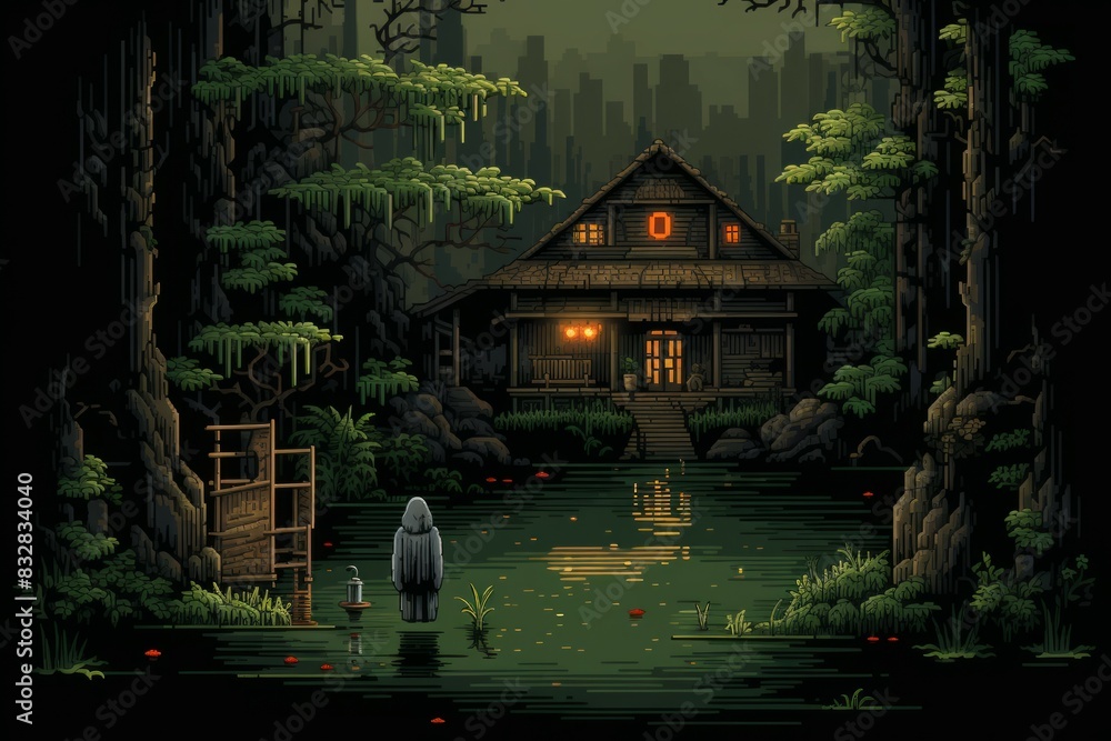 Canvas Prints a mysterious and enigmatic hermit, dwelling in solitude and possessing ancient wisdom. - generative 