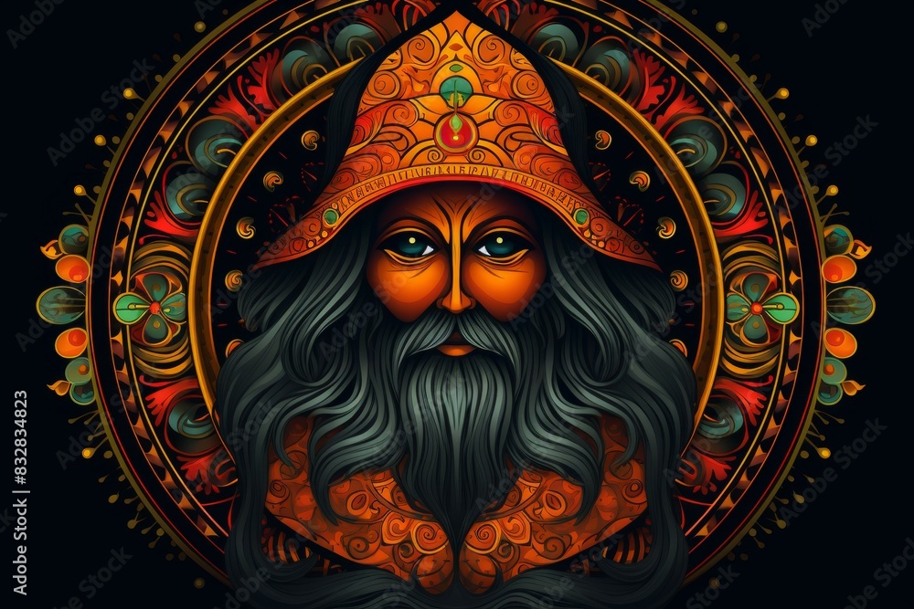Canvas Prints a mysterious and enigmatic hermit, dwelling in solitude and possessing ancient wisdom. - generative 