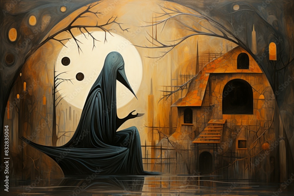 Canvas Prints a mysterious and enigmatic hermit, dwelling in solitude and possessing ancient wisdom. - generative 