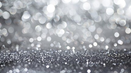 Shimmering Blur Spotlights on Silver Abstract Background