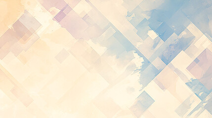 Obraz premium A creative abstract background for presentations with geometric shapes immersed in a colorful watercolor palette, offering a fresh and artistic aesthetic