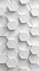 Naklejka premium White hexagonal geometric 3d pattern creates a seamless mosaic for a sleek, futuristic wallpaper design element