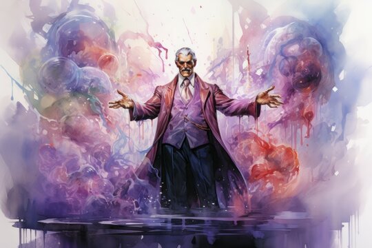 A master of illusion magic, deceiving enemies with vivid phantasms and trickery. - Generative AI