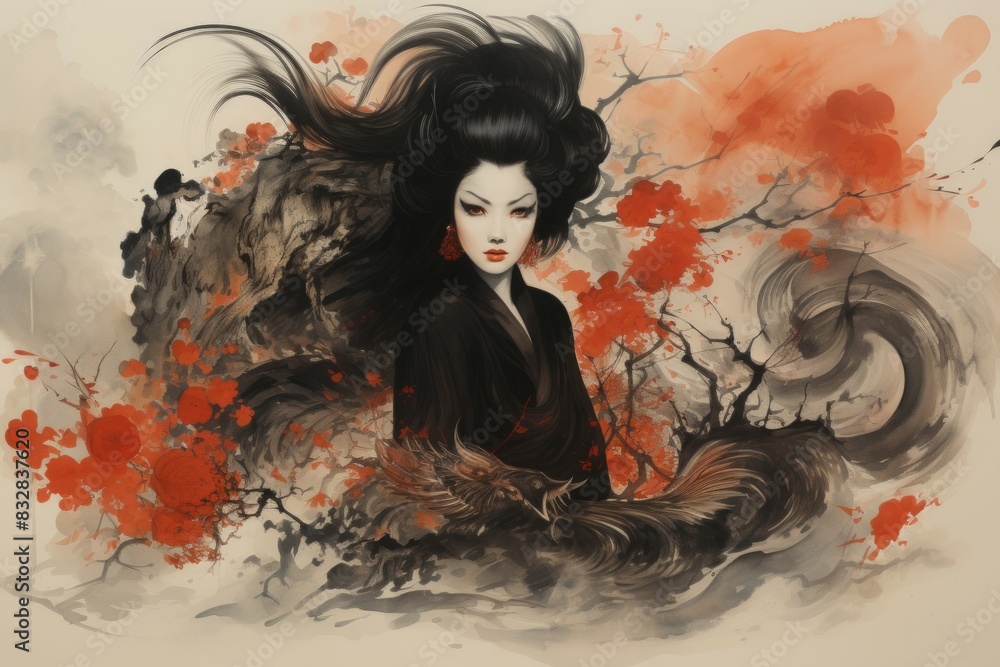 Canvas Prints a master of illusion magic, deceiving enemies with vivid phantasms and trickery. - generative ai
