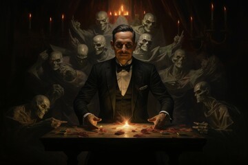 A master of illusion magic, deceiving enemies with vivid phantasms and trickery. - Generative AI