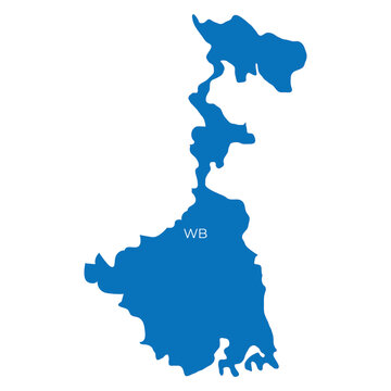 Indian states map vector illustration silhouette boundary