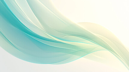 Obraz premium A serene abstract background with soft, curved shapes and a calming green gradient, offering ample copy space